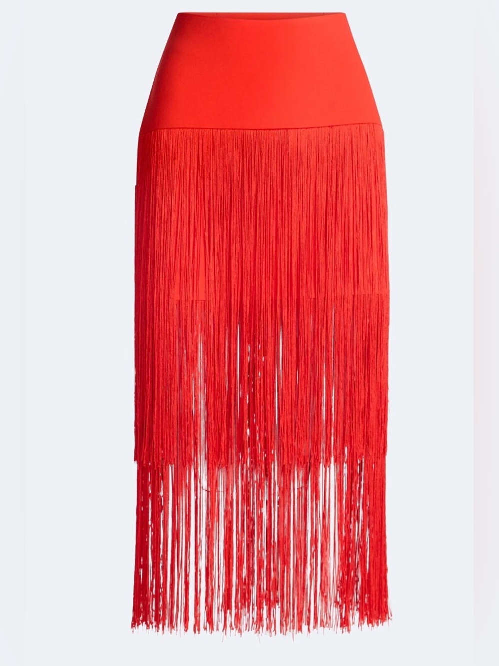 Tiered Red Fringe Skirt